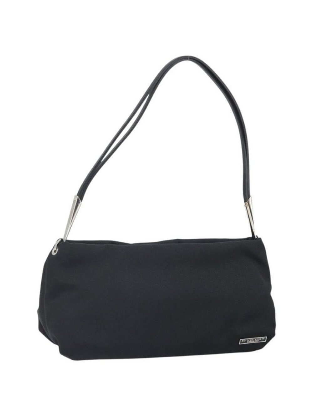 Authentic BOTTEGA VENETA Shoulder Bag Canvas Black Silver